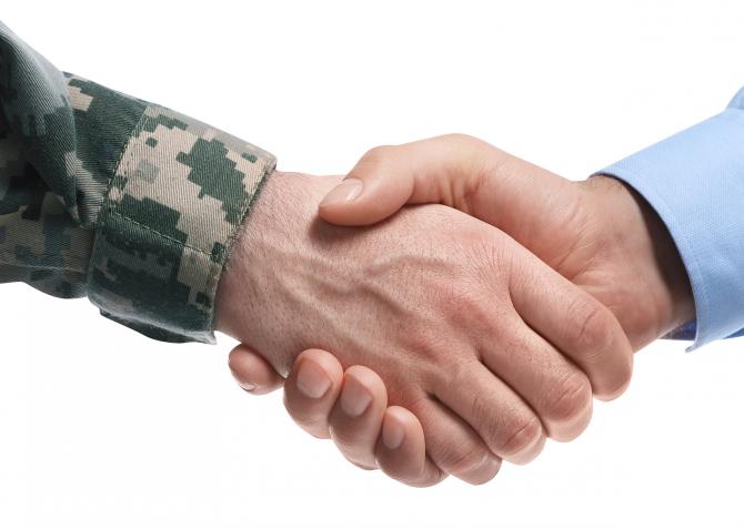 military handshake