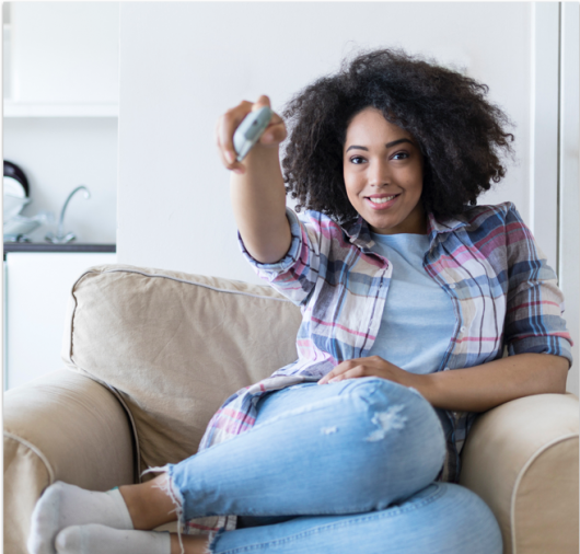 Young Female Enjoying some TV Time Thumbnail